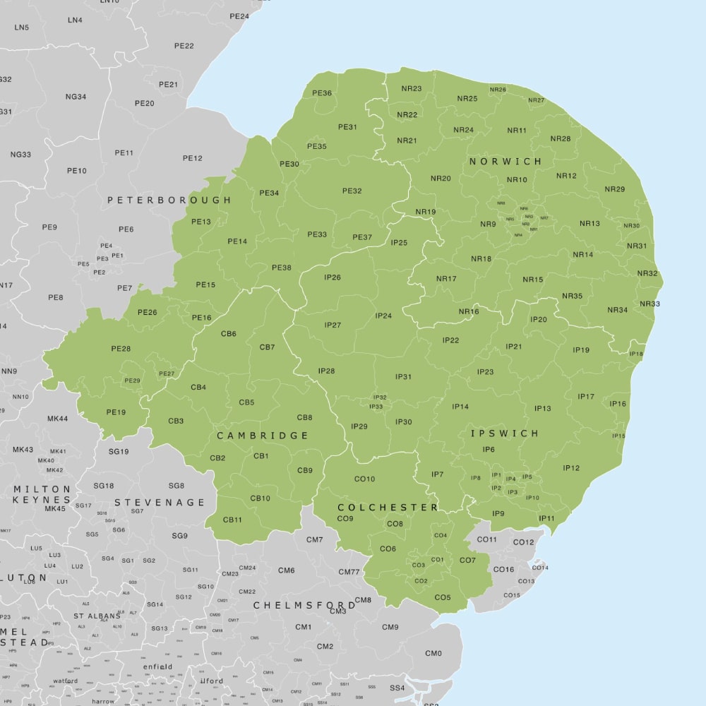 delivery area map for Panther Brewery trade customers using McCarthys